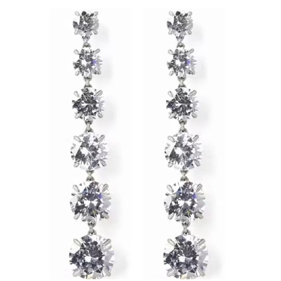 $128 Kate Spade Candy Shop Linear Earrings Clear / Silver - Picture 6 of 6